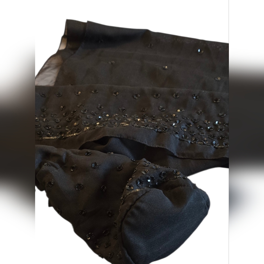 Cejon Beaded Scarf Black with Carrying Bag